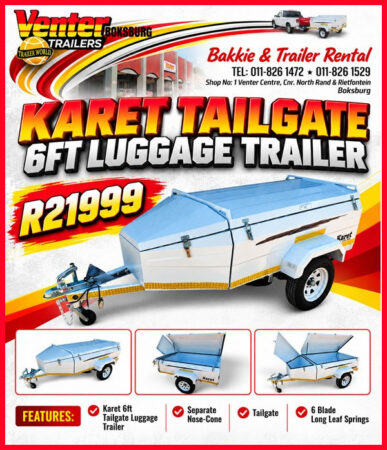 KARET TAILGATE 6FT LUGGAGE TRAILER